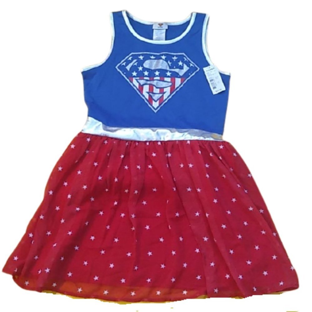 Girl's Supergirl Super Hero Halloween Costume Dress PJs, Size Large 14
